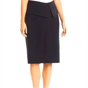NWT MM LAFLEUR Montgomery Wool Pencil Skirt in Tuxedo Black Size 6